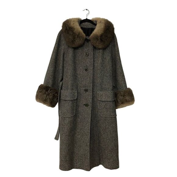 Vintage Saks Fifth Avenue Tweed Coat Union Made Size 14 - Picture 1 of 11